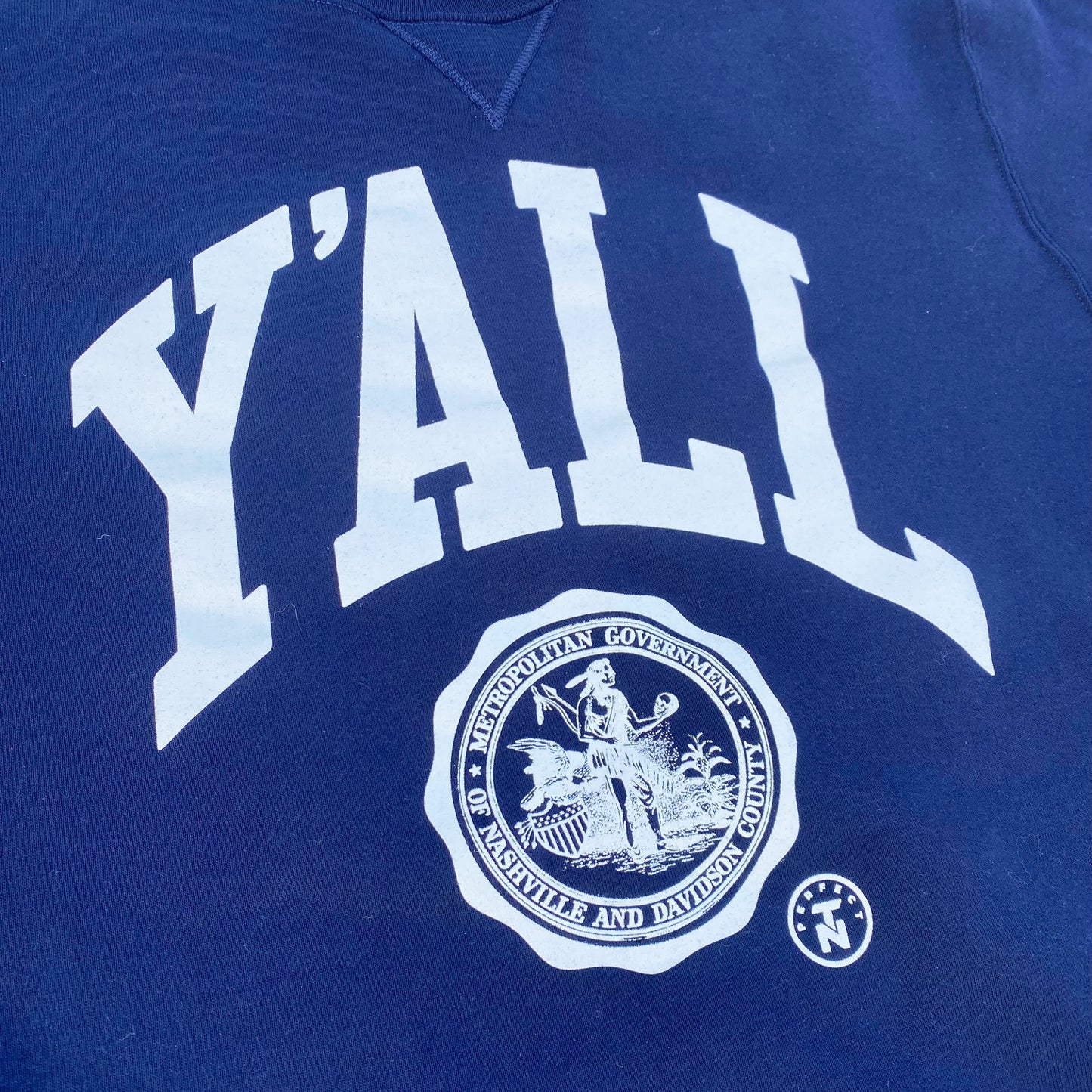 Y'ALL Nashville Crest Navy Retro Crewneck