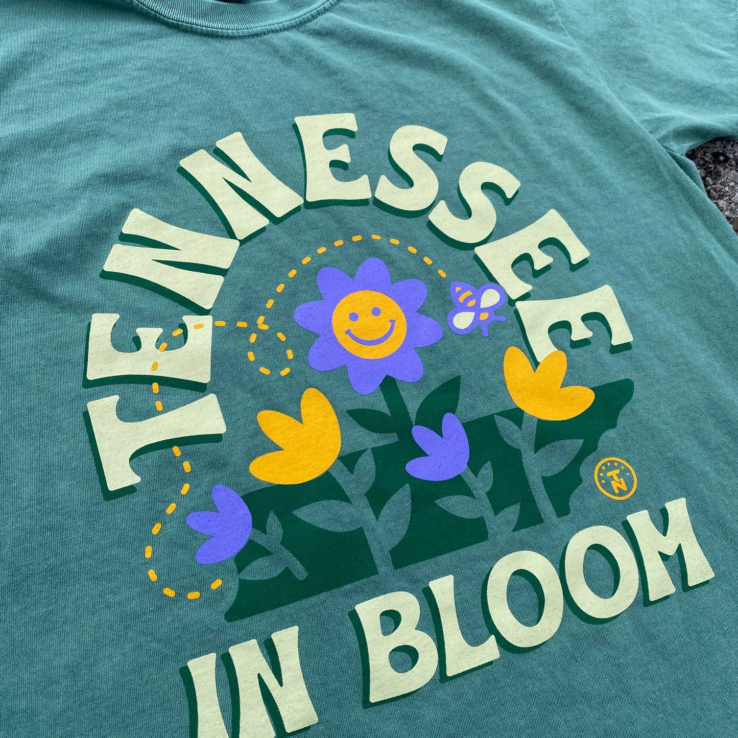 Tennessee in Bloom faded green tee