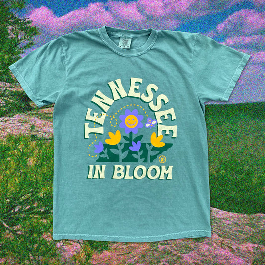 Tennessee in Bloom faded green tee