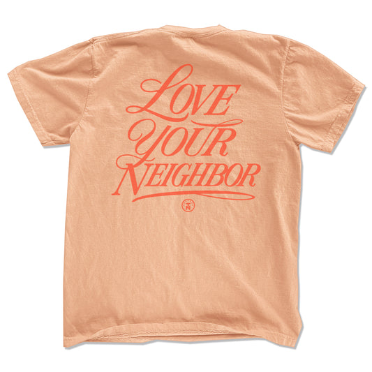 Love Your Neighbor Peach Tee